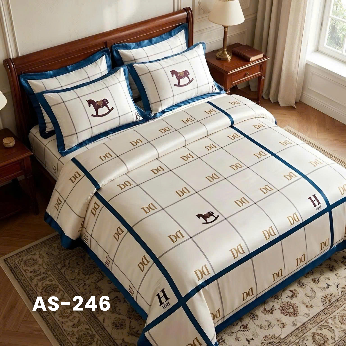 (Pre Order) 100% Cotton Basic Set - 1 Duvet cover, 1 Fitted sheet and 2 Pillow cases - AS color