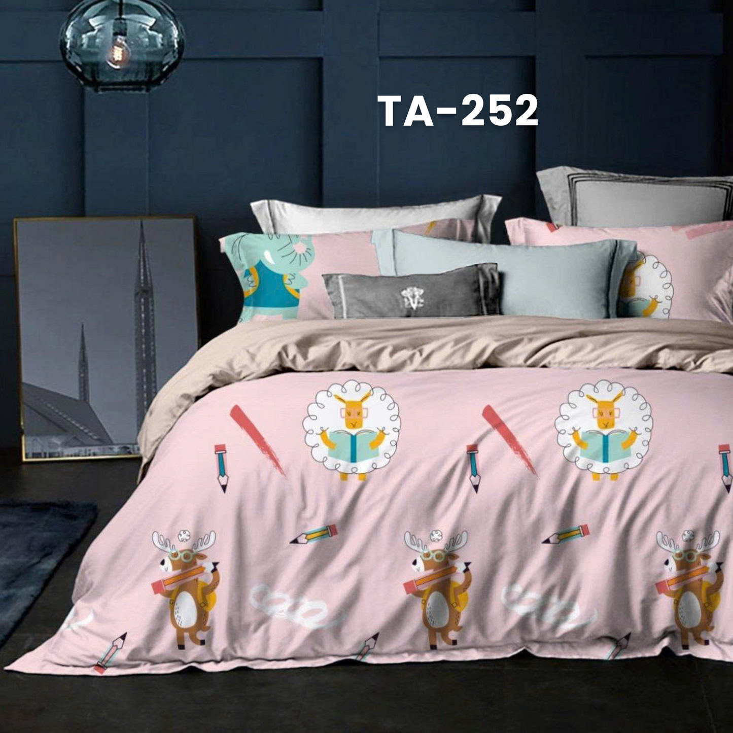 Set ga giường gồm : 1 vỏ chăn, 1 drap bọc và 2 vỏ gối