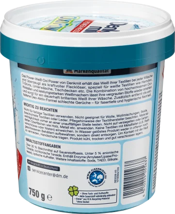 Oxi Power White Stain Remover Powder - 750 g - Denkmit - Made in Germany