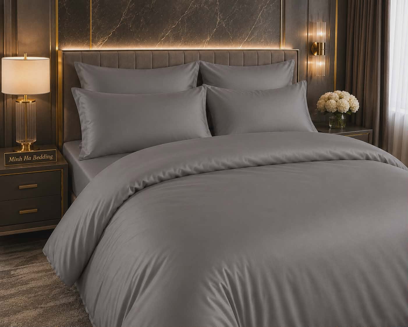 Bộ chăn ga gối đầy đủ 11 món (Cao cấp) - Cotton T500