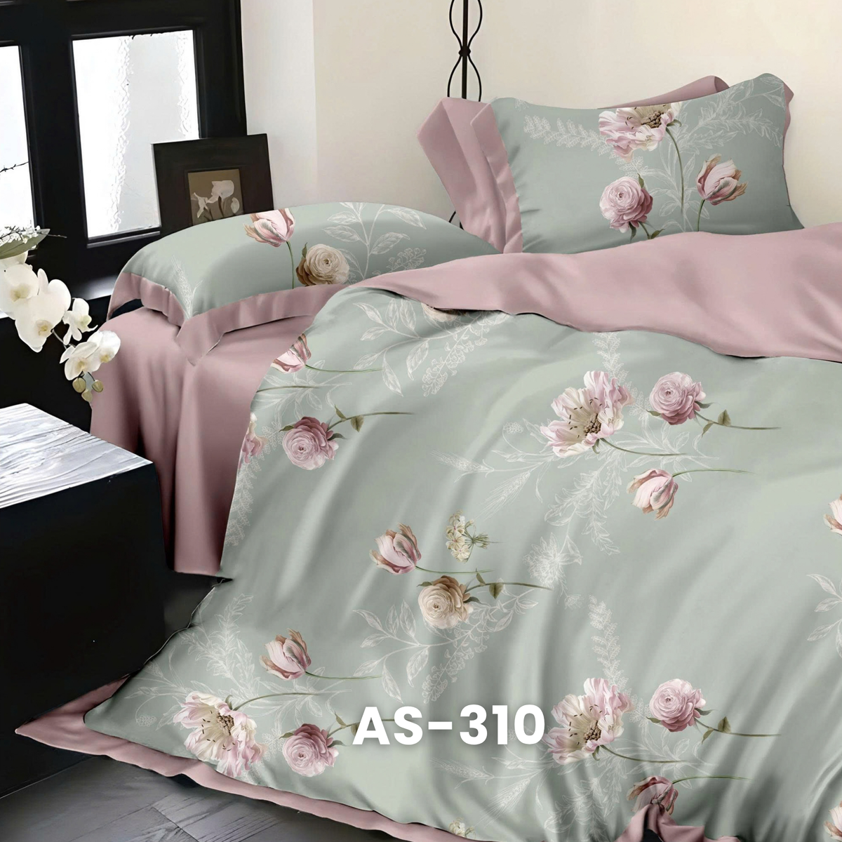 (Pre Order) 100% Cotton Basic Set - 1 Duvet cover, 1 Fitted sheet and 2 Pillow cases - AS color