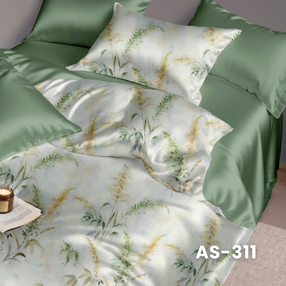 (Pre Order) 100% Cotton Basic Set - 1 Duvet cover, 1 Fitted sheet and 2 Pillow cases - AS color