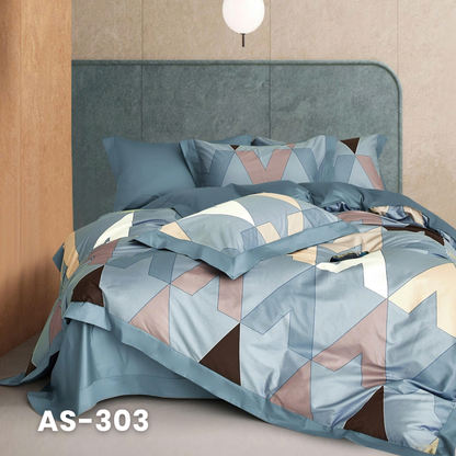 (Pre Order) 100% Cotton Basic Set - 1 Duvet cover, 1 Fitted sheet and 2 Pillow cases - AS color