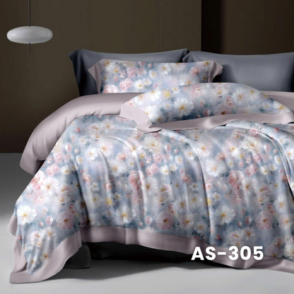 (Pre Order) 100% Cotton Basic Set - 1 Duvet cover, 1 Fitted sheet and 2 Pillow cases - AS color