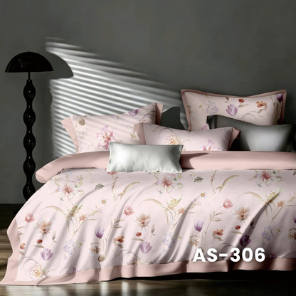 (Pre Order) 100% Cotton Basic Set - 1 Duvet cover, 1 Fitted sheet and 2 Pillow cases - AS color