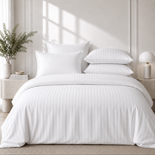Cotton Basic Set - 1 Duvet cover, 1 Fitted sheet and 2 Pillow cases