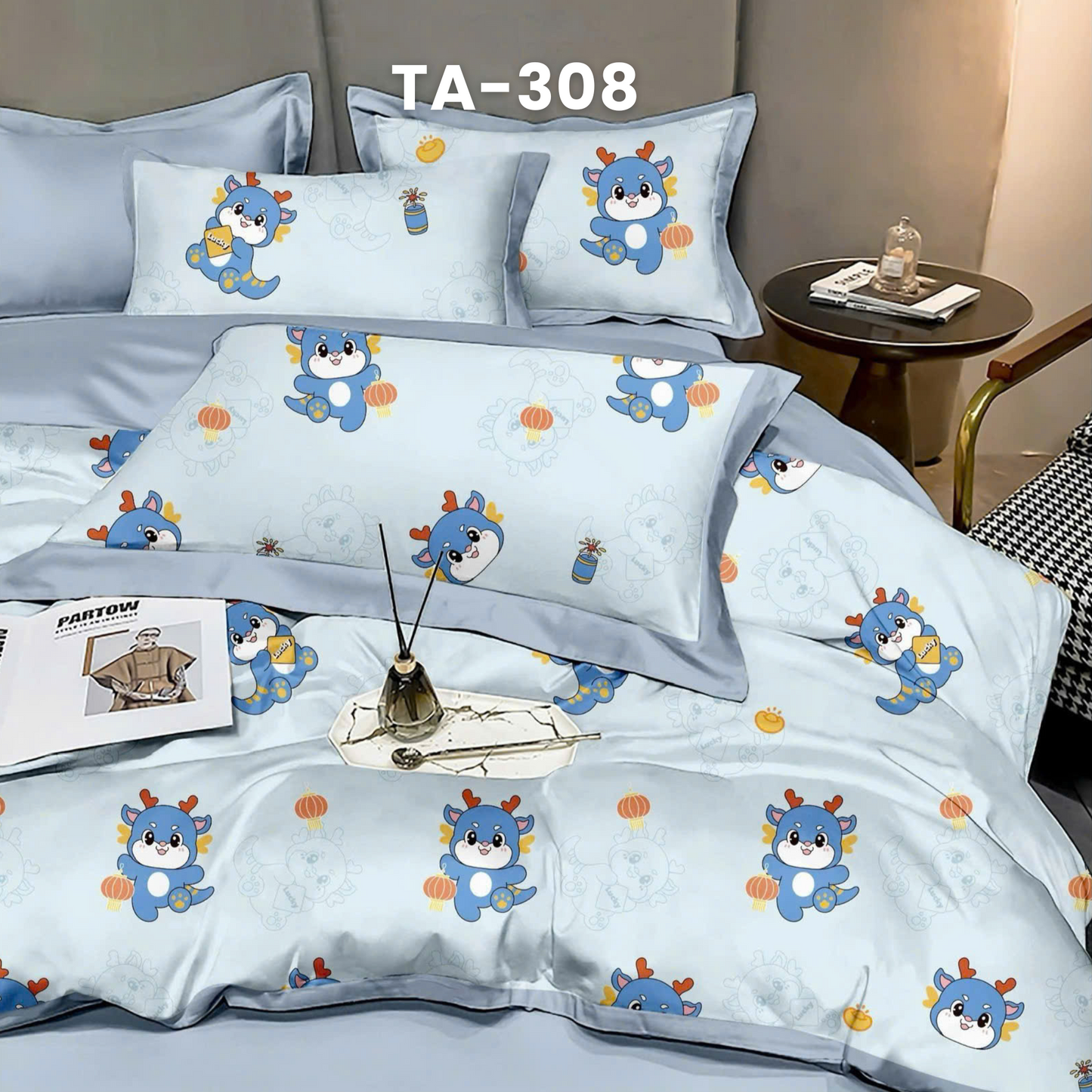 (Pre Order) Patterned 100% Tencel Basic Set - 1 Duvet cover, 1 Fitted sheet and 2 Pillow cases