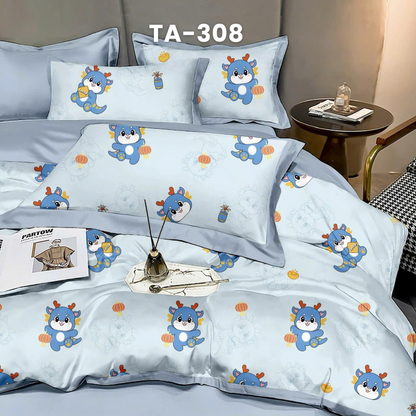 (Pre Order) Patterned 100% Tencel Basic Set - 1 Duvet cover, 1 Fitted sheet and 2 Pillow cases