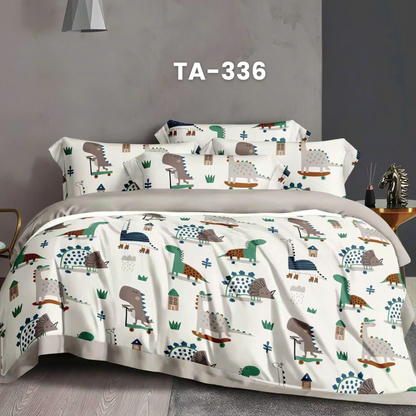(Pre Order) Patterned 100% Tencel Basic Set - 1 Duvet cover, 1 Fitted sheet and 2 Pillow cases