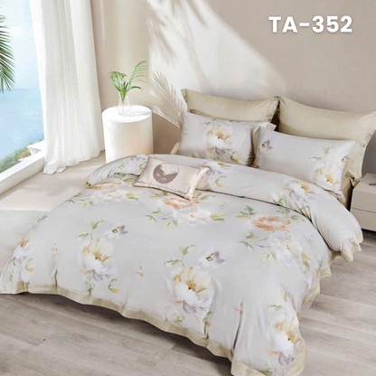 (Pre Order) Patterned 100% Tencel Basic Set - 1 Duvet cover, 1 Fitted sheet and 2 Pillow cases