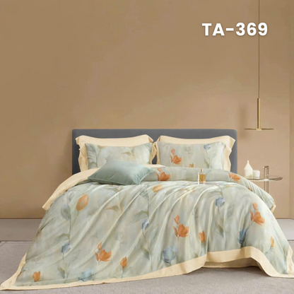 (Pre Order) Patterned 100% Tencel Basic Set - 1 Duvet cover, 1 Fitted sheet and 2 Pillow cases