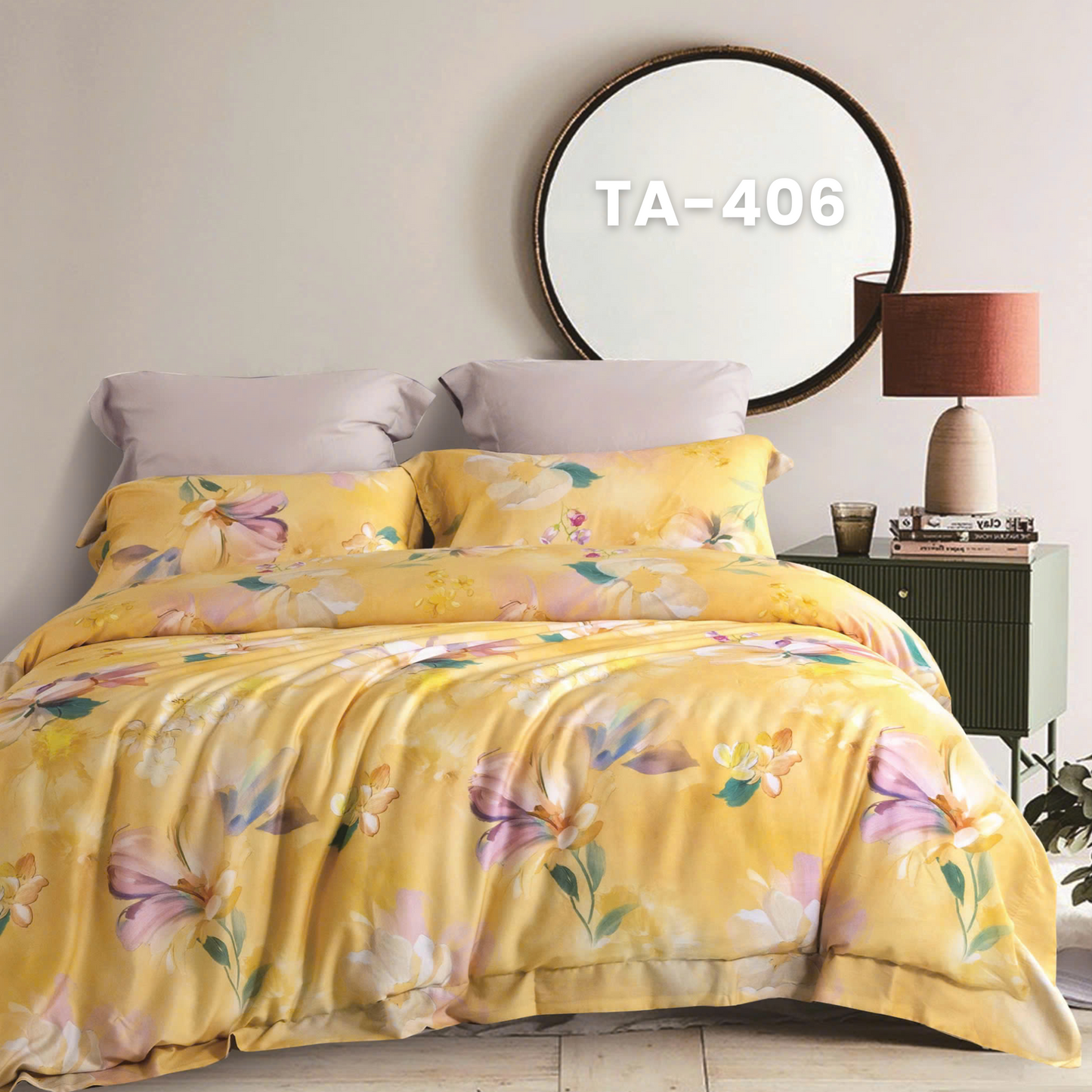 (Pre Order) Patterned 100% Tencel Basic Set - 1 Duvet cover, 1 Fitted sheet and 2 Pillow cases