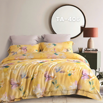 (Pre Order) Patterned 100% Tencel Basic Set - 1 Duvet cover, 1 Fitted sheet and 2 Pillow cases