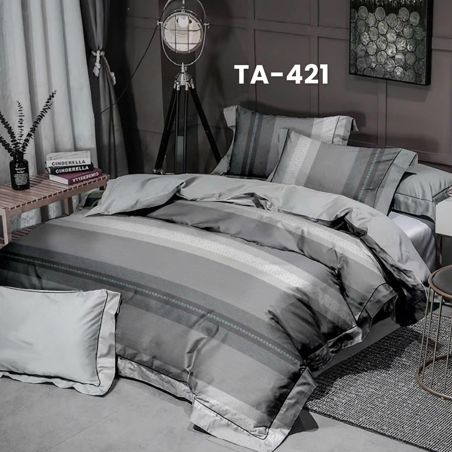 (Pre Order) Patterned 100% Tencel Basic Set - 1 Duvet cover, 1 Fitted sheet and 2 Pillow cases