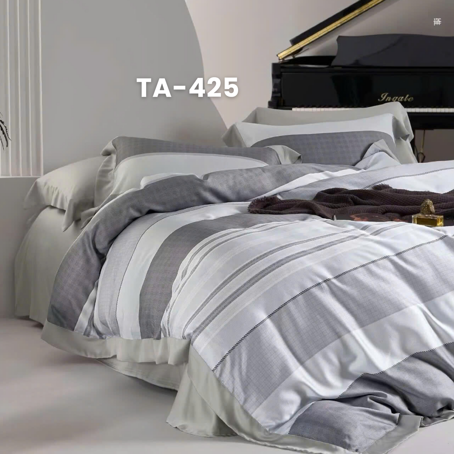 (Pre Order) Patterned 100% Tencel Basic Set - 1 Duvet cover, 1 Fitted sheet and 2 Pillow cases