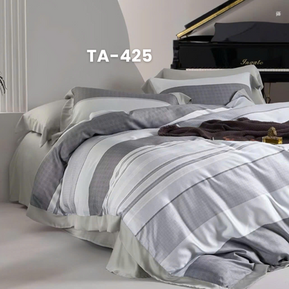 (Pre Order) Patterned 100% Tencel Basic Set - 1 Duvet cover, 1 Fitted sheet and 2 Pillow cases
