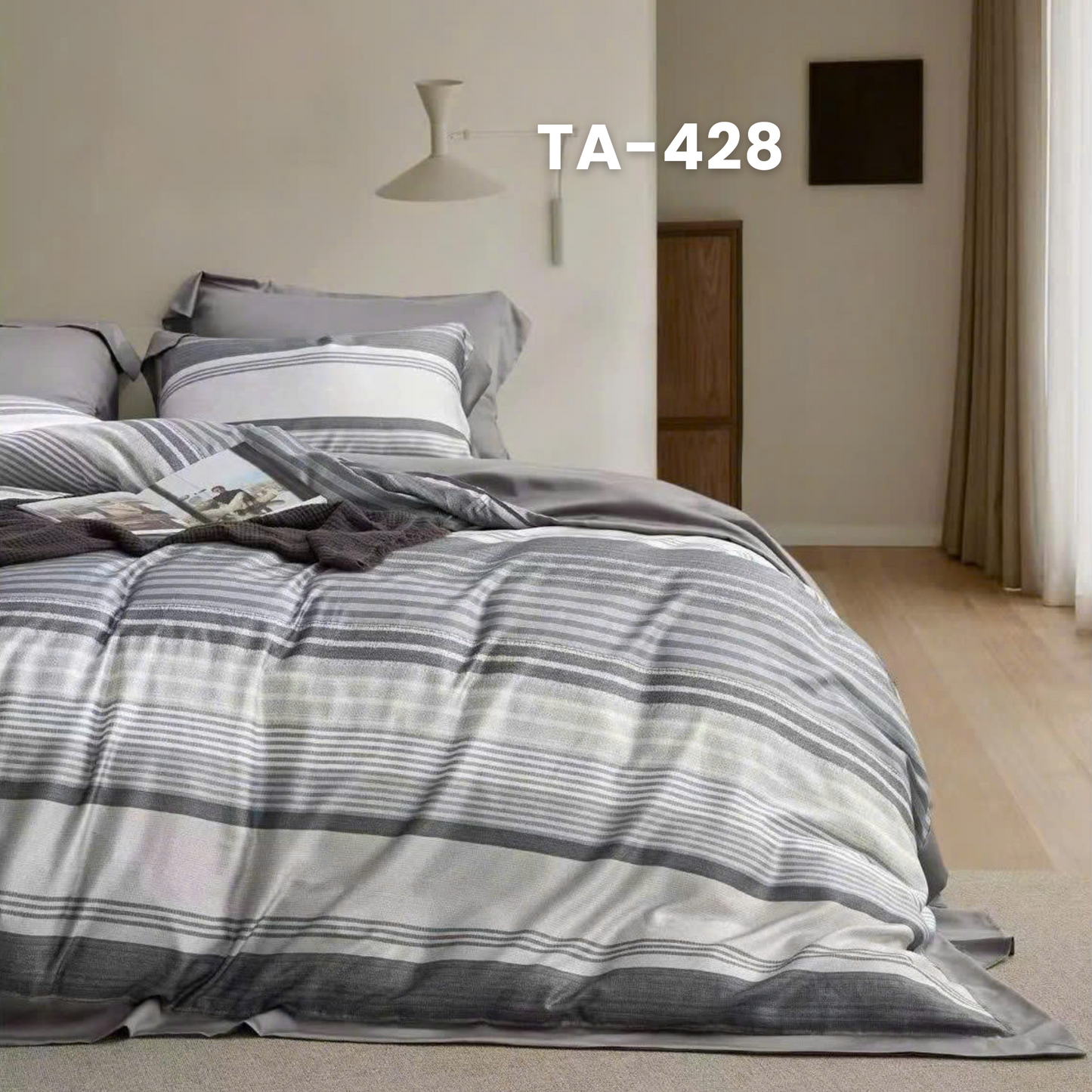 (Pre Order) Patterned 100% Tencel Basic Set - 1 Duvet cover, 1 Fitted sheet and 2 Pillow cases