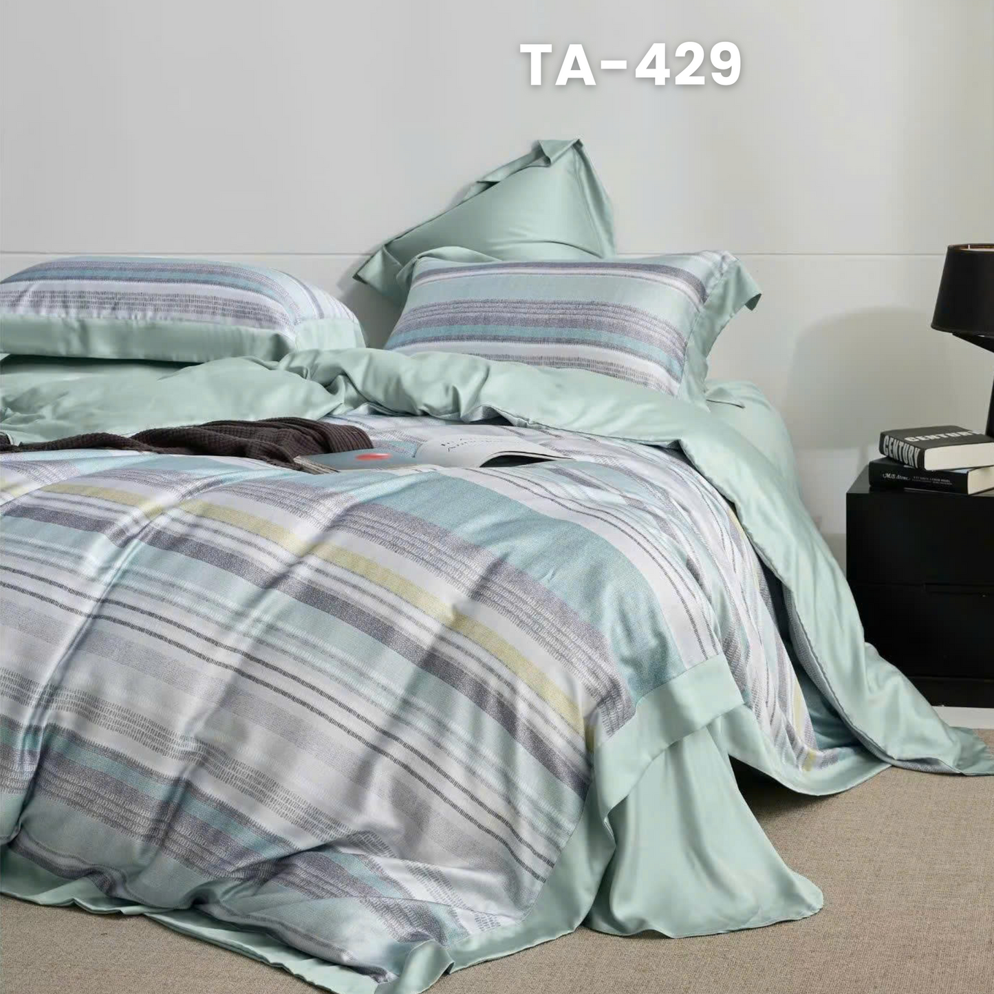 (Pre Order) Patterned 100% Tencel Basic Set - 1 Duvet cover, 1 Fitted sheet and 2 Pillow cases