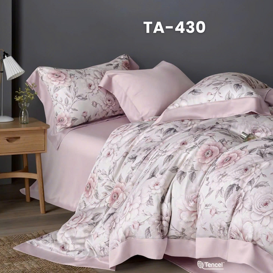 (Pre Order) Patterned 100% Tencel Basic Set - 1 Duvet cover, 1 Fitted sheet and 2 Pillow cases