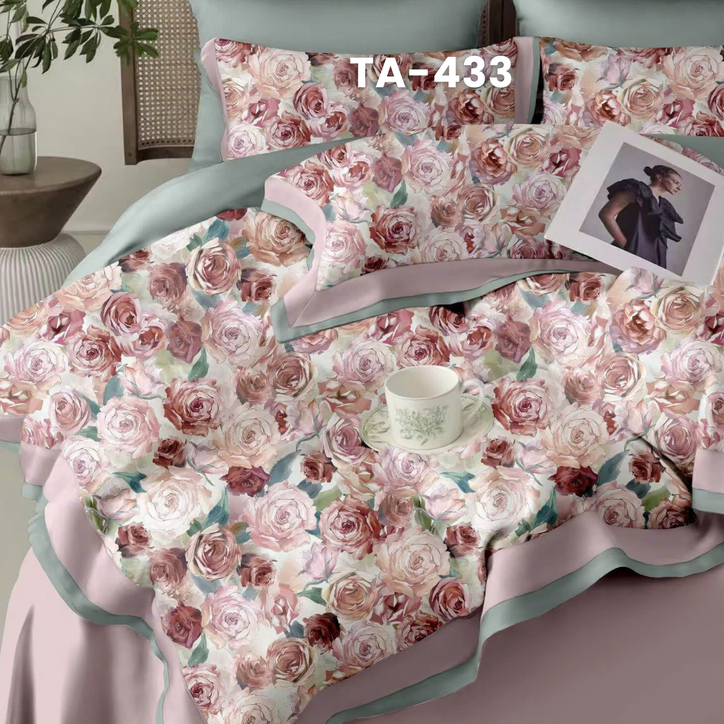 (Pre Order) Patterned 100% Tencel Basic Set - 1 Duvet cover, 1 Fitted sheet and 2 Pillow cases