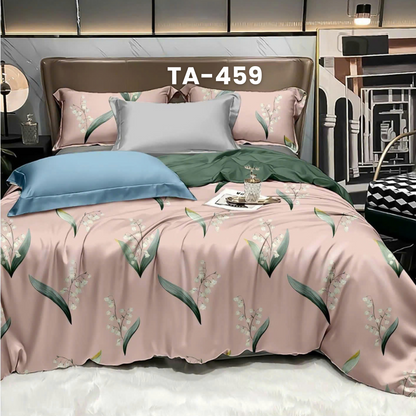 (Pre Order) Patterned 100% Tencel Basic Set - 1 Duvet cover, 1 Fitted sheet and 2 Pillow cases