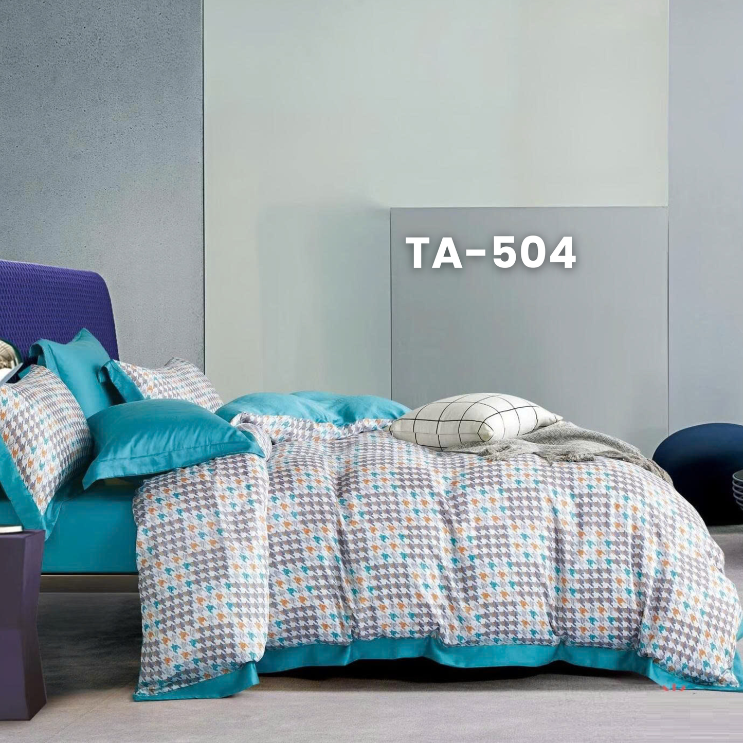 (Pre Order) Patterned 100% Tencel Basic Set - 1 Duvet cover, 1 Fitted sheet and 2 Pillow cases
