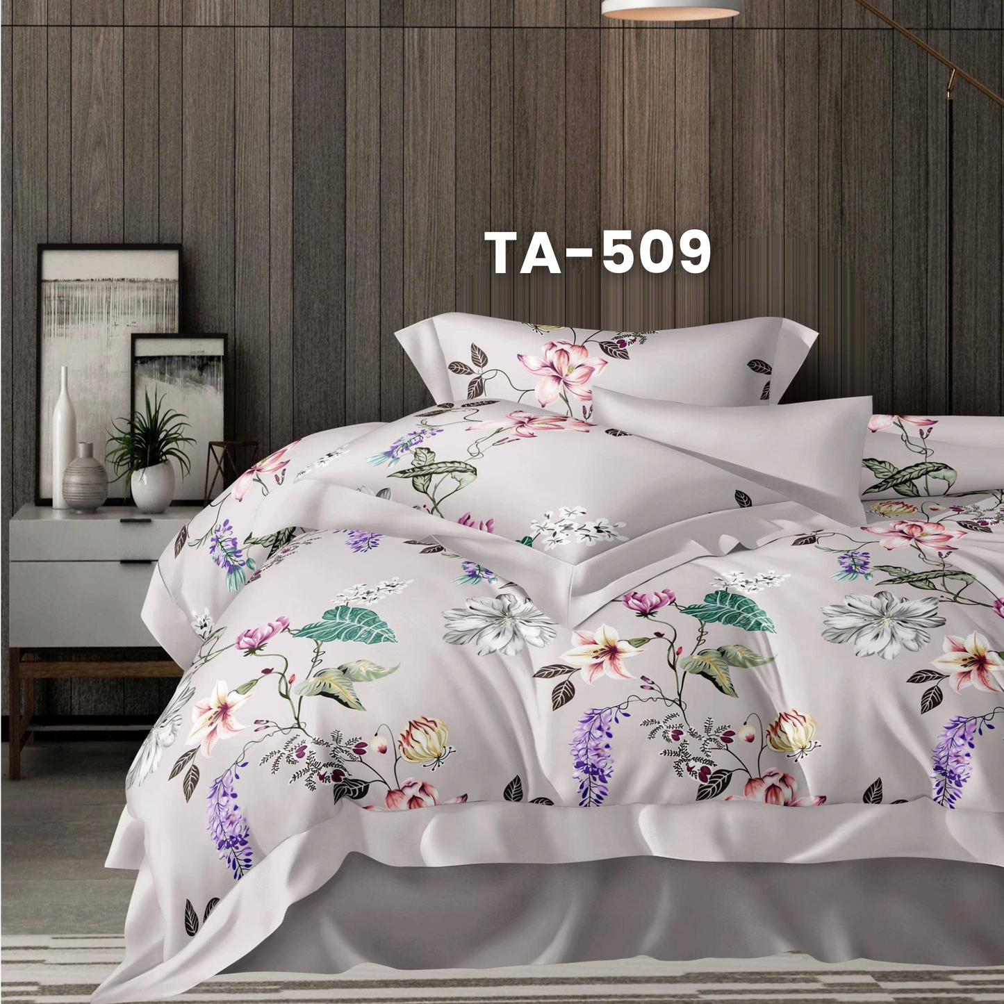 (Pre Order) Patterned 100% Tencel Basic Set - 1 Duvet cover, 1 Fitted sheet and 2 Pillow cases