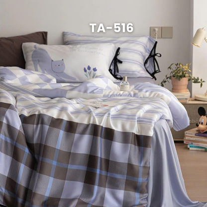 (Pre Order) Patterned 100% Tencel Basic Set - 1 Duvet cover, 1 Fitted sheet and 2 Pillow cases