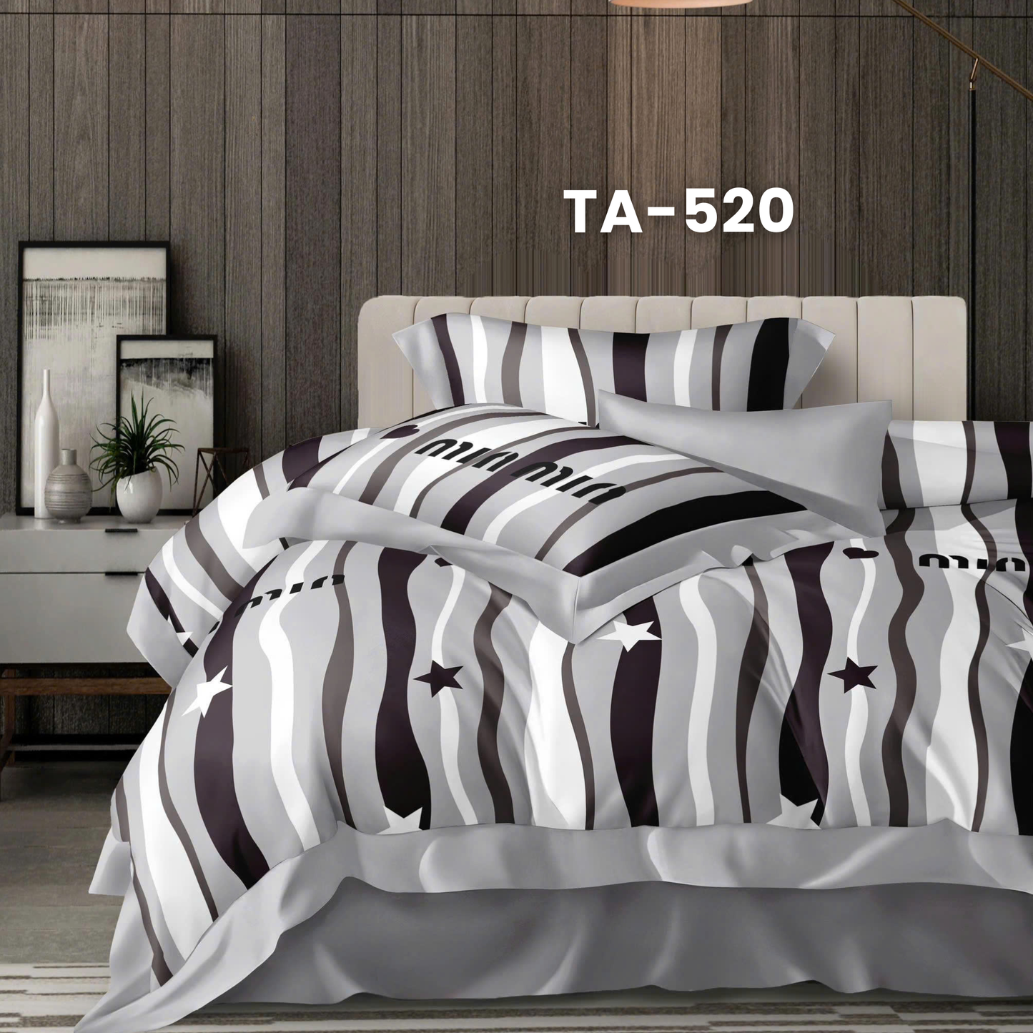 (Pre Order) Patterned 100% Tencel Basic Set - 1 Duvet cover, 1 Fitted sheet and 2 Pillow cases