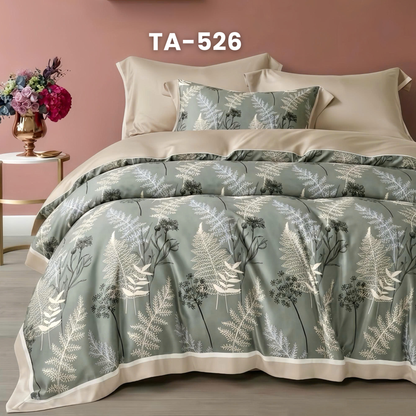 (Pre Order) Patterned 100% Tencel Basic Set - 1 Duvet cover, 1 Fitted sheet and 2 Pillow cases