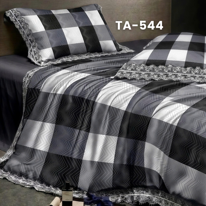 (Pre Order) Patterned 100% Tencel Basic Set - 1 Duvet cover, 1 Fitted sheet and 2 Pillow cases