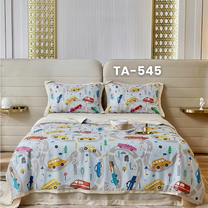 (Pre Order) Patterned 100% Tencel Basic Set - 1 Duvet cover, 1 Fitted sheet and 2 Pillow cases
