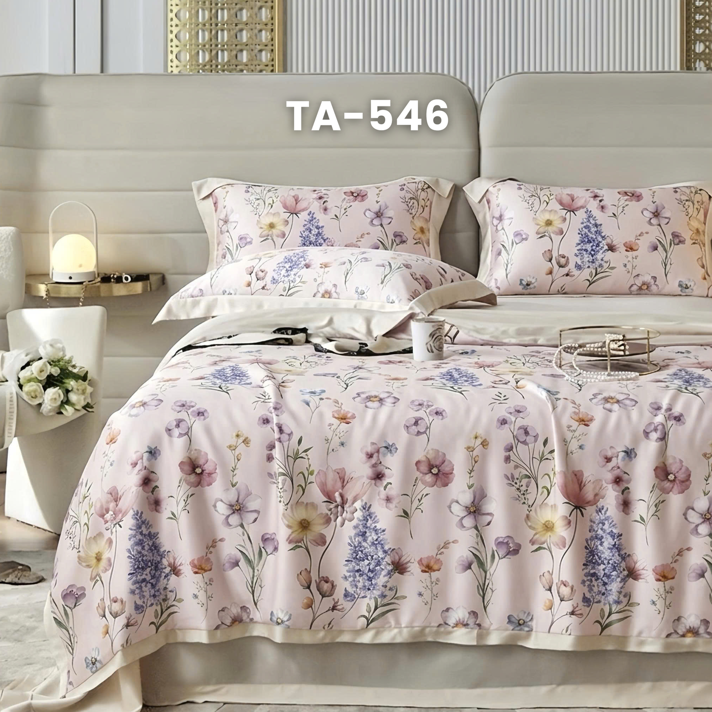 (Pre Order) Patterned 100% Tencel Basic Set - 1 Duvet cover, 1 Fitted sheet and 2 Pillow cases