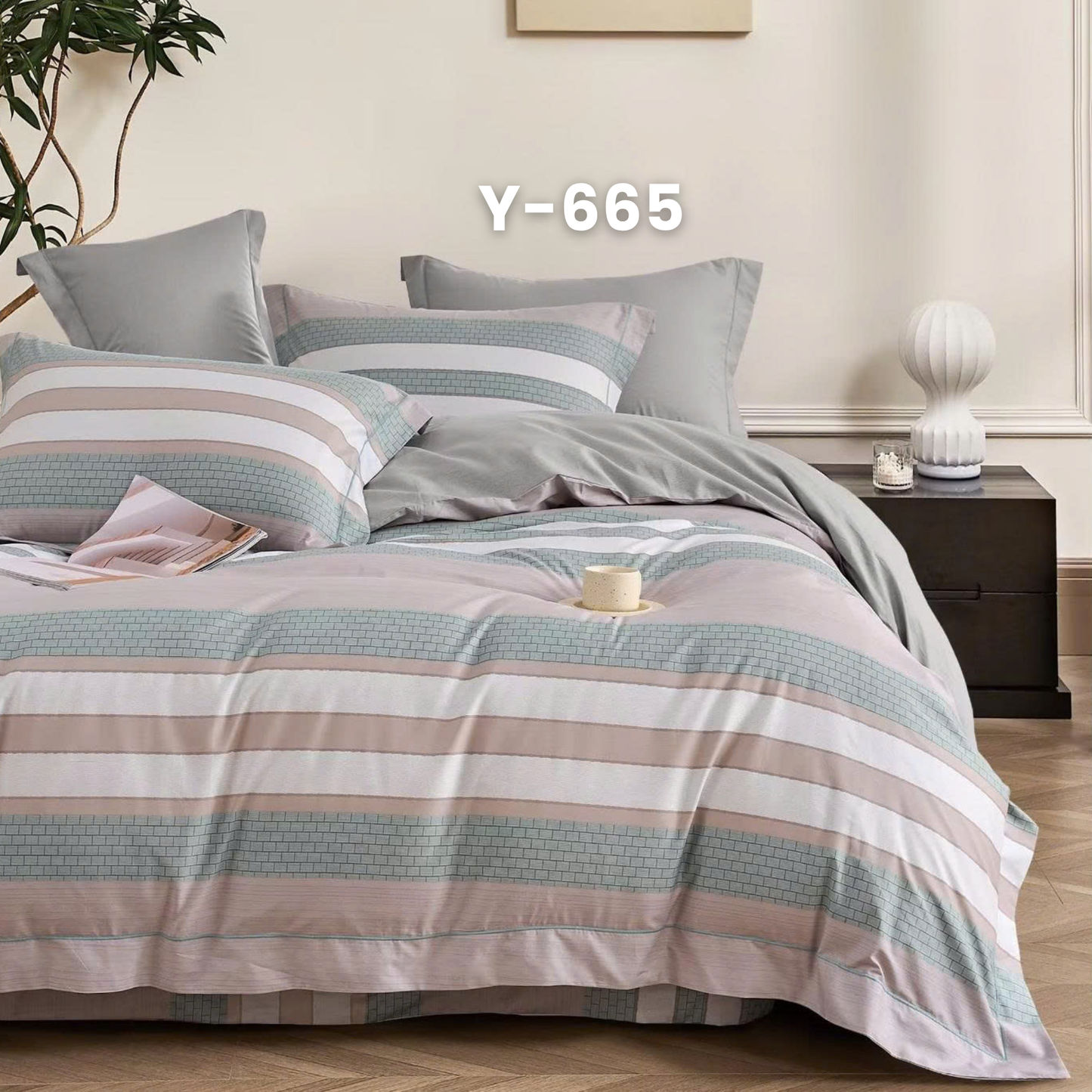 (Pre Order) Cotton-Silk T200 Basic Set - 1 Duvet cover, 1 Fitted sheet and 2 Pillow cases