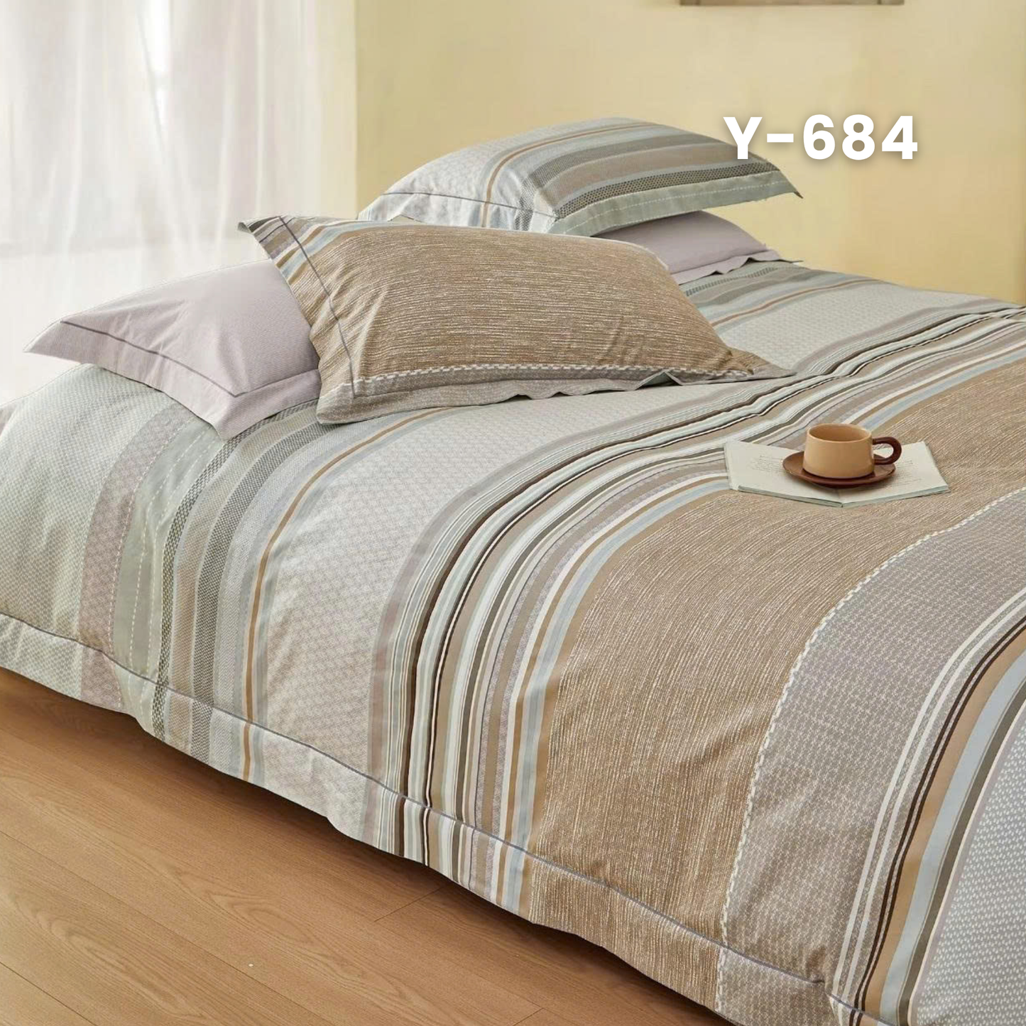 (Pre Order) Cotton-Silk T200 Basic Set - 1 Duvet cover, 1 Fitted sheet and 2 Pillow cases